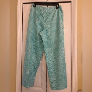 Talbots Teal Patterned Cropped Pants